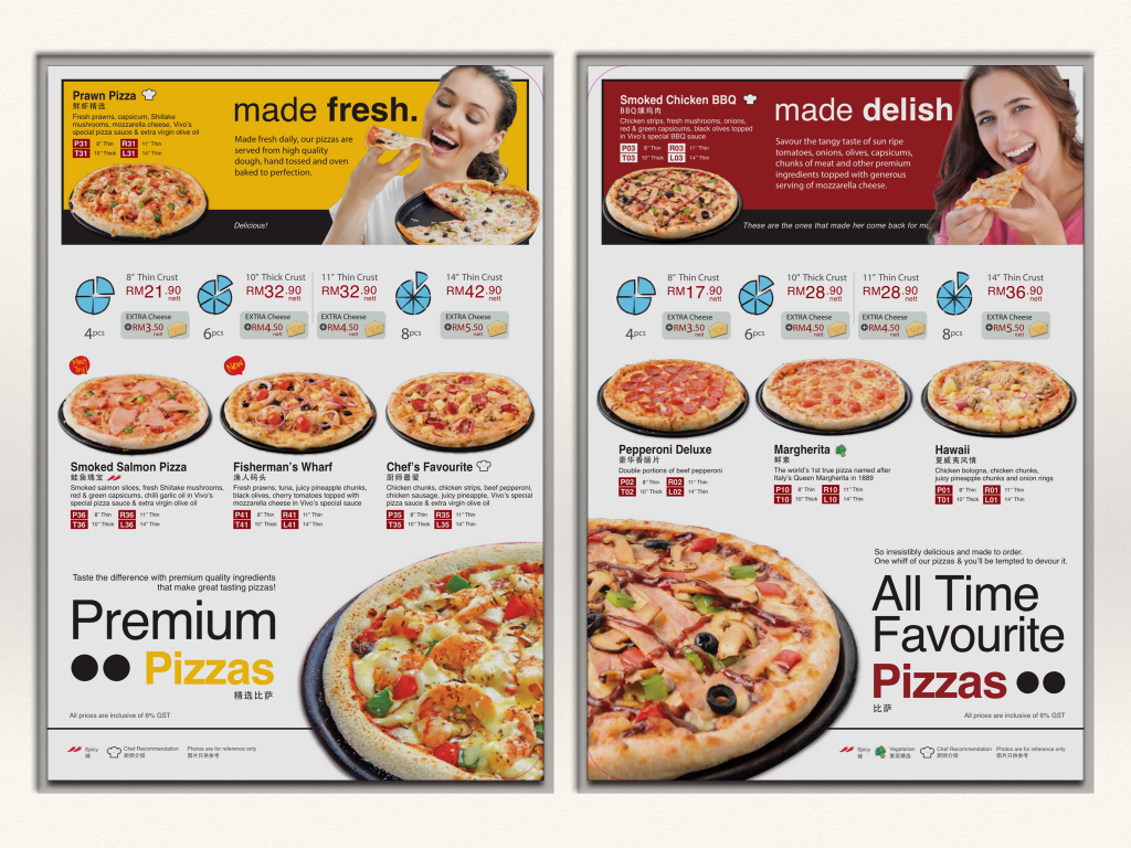 Vivo Pizza Menu 2016