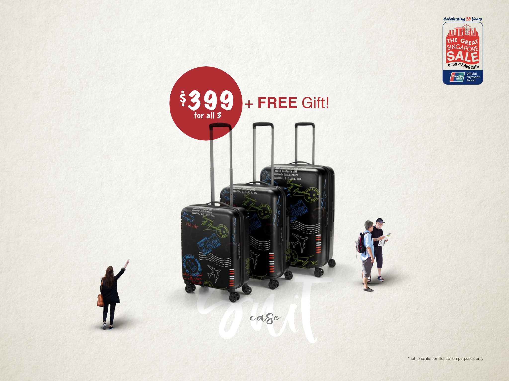 Reisenthel Singapore Great Singapore Sale 3-Piece Suitcase Luggage Set