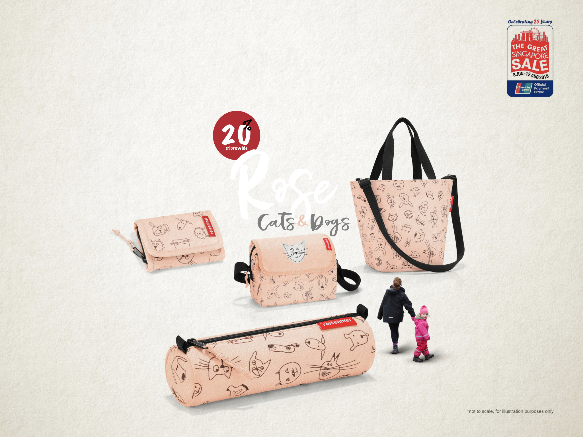 Reisenthel Singapore Great Singapore Sale Kids Cats Dogs Rose