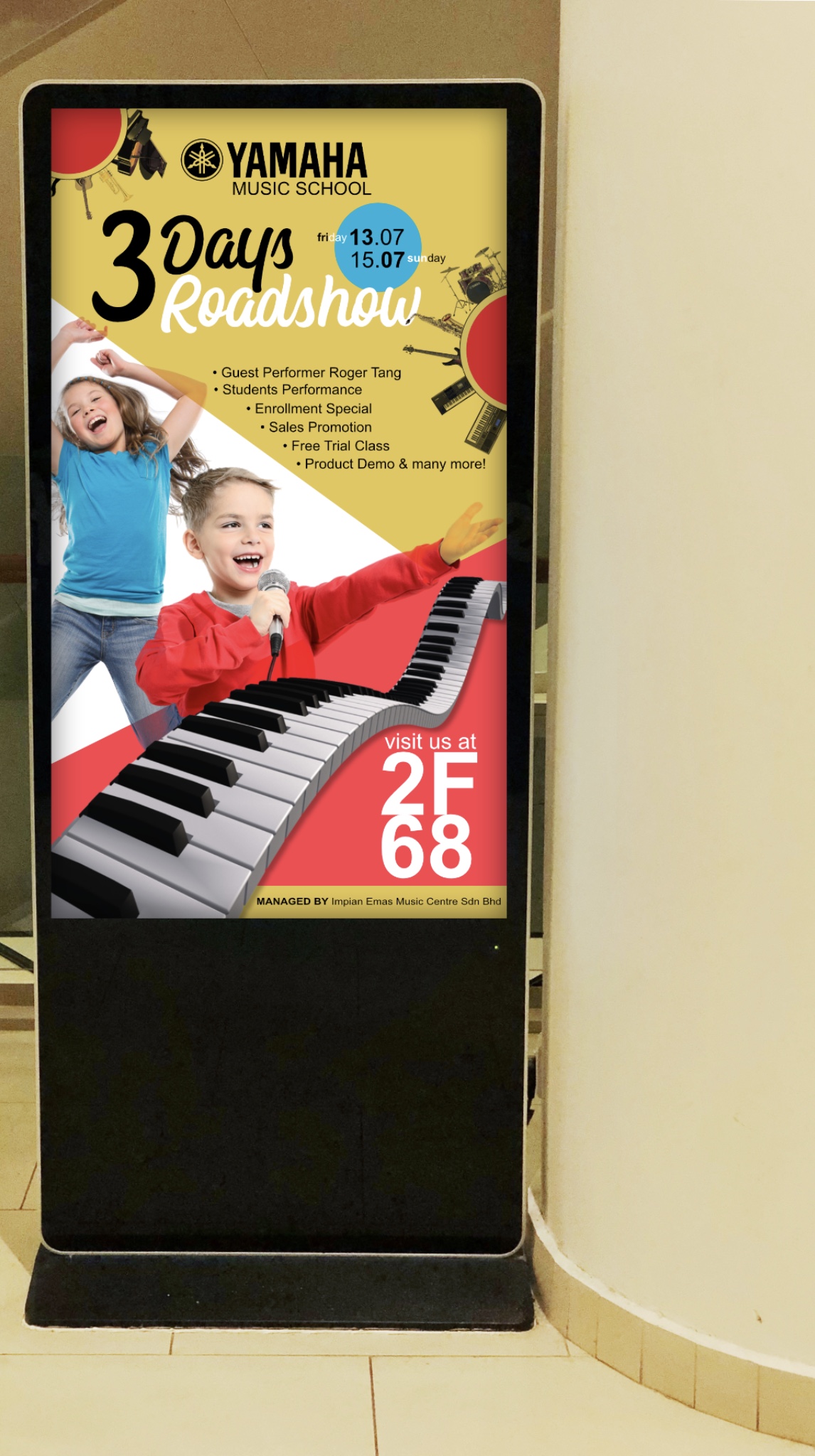 3-Days Roadshow Yamaha Music Paradigm Mall Johor Bahru Digital Standee
