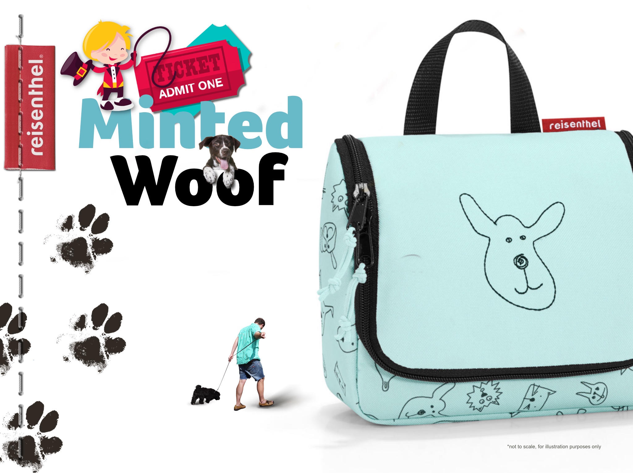 Superfreak Reisenthel Singapore Toiletbag Cats and Dogs Mint