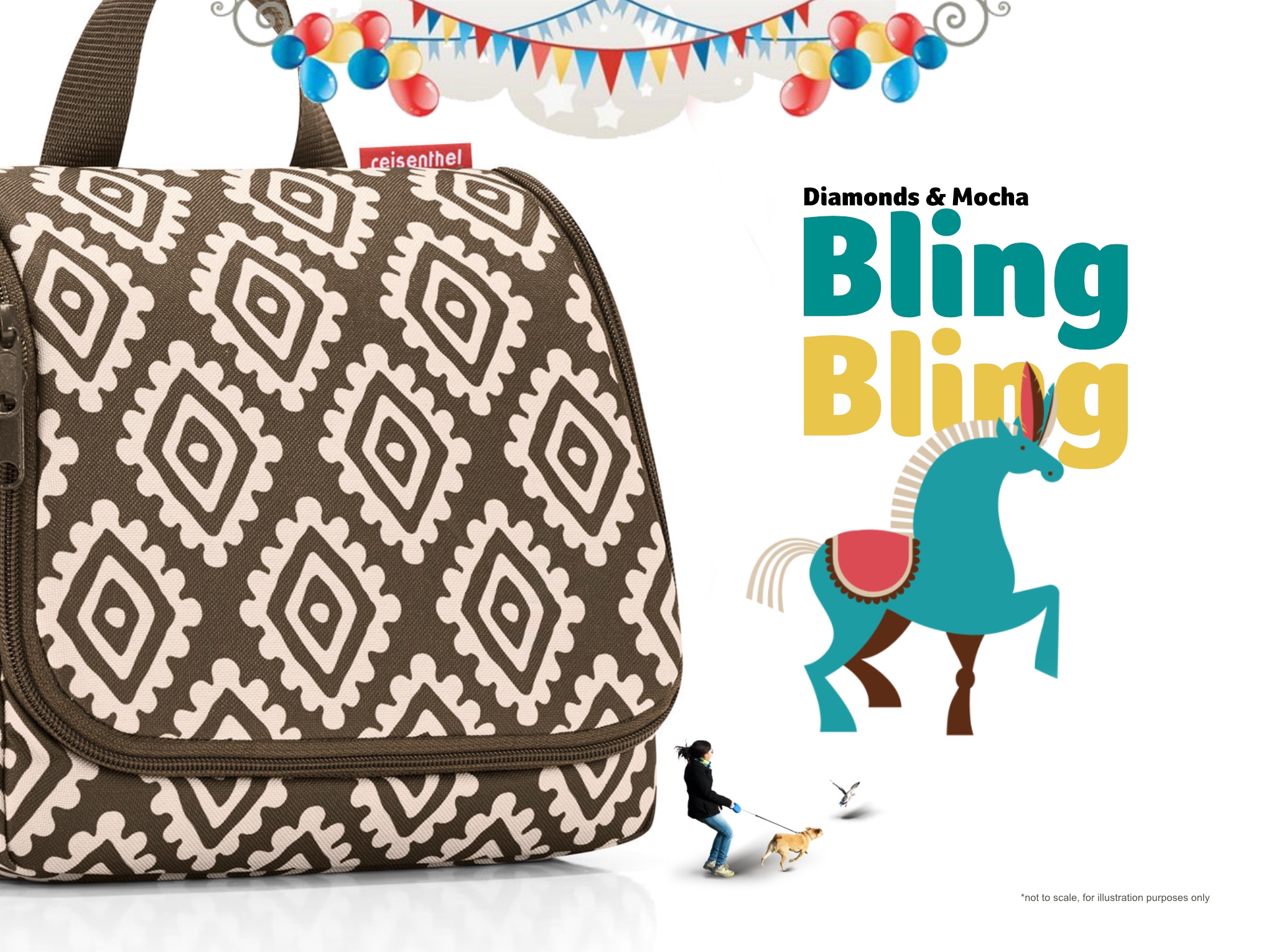 Superfreak Reisenthel Singapore Toiletbag Diamonds and Mocha