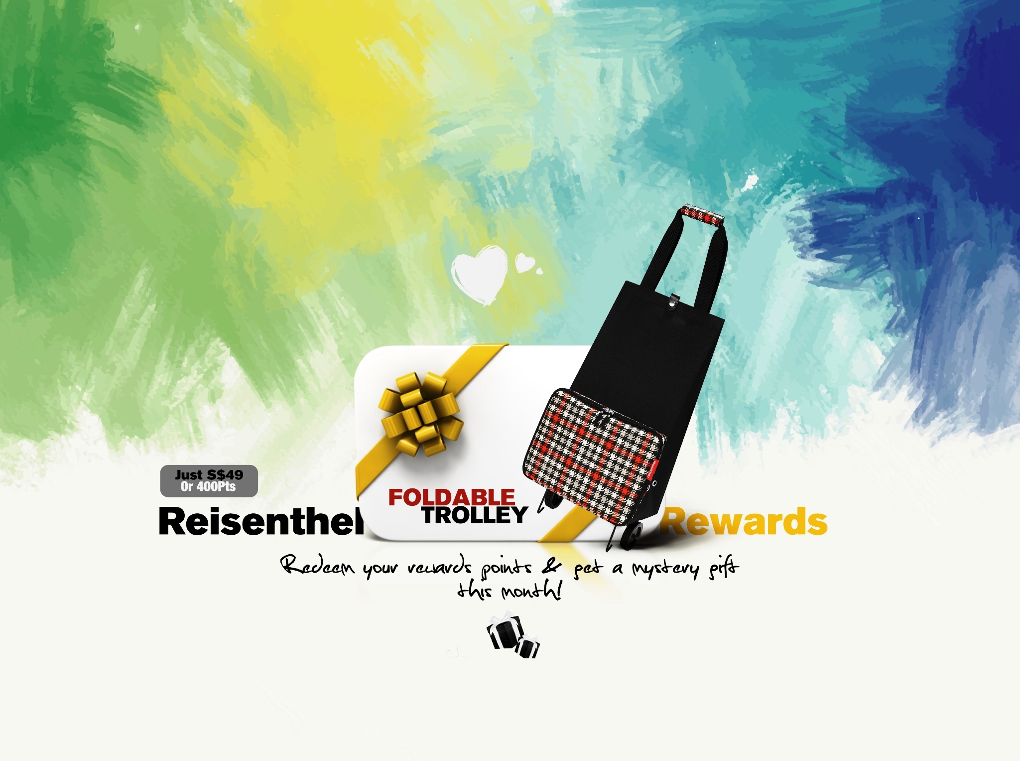 Tenterhook Reisenthel Singapore Foldable Trolley Glencheck Red