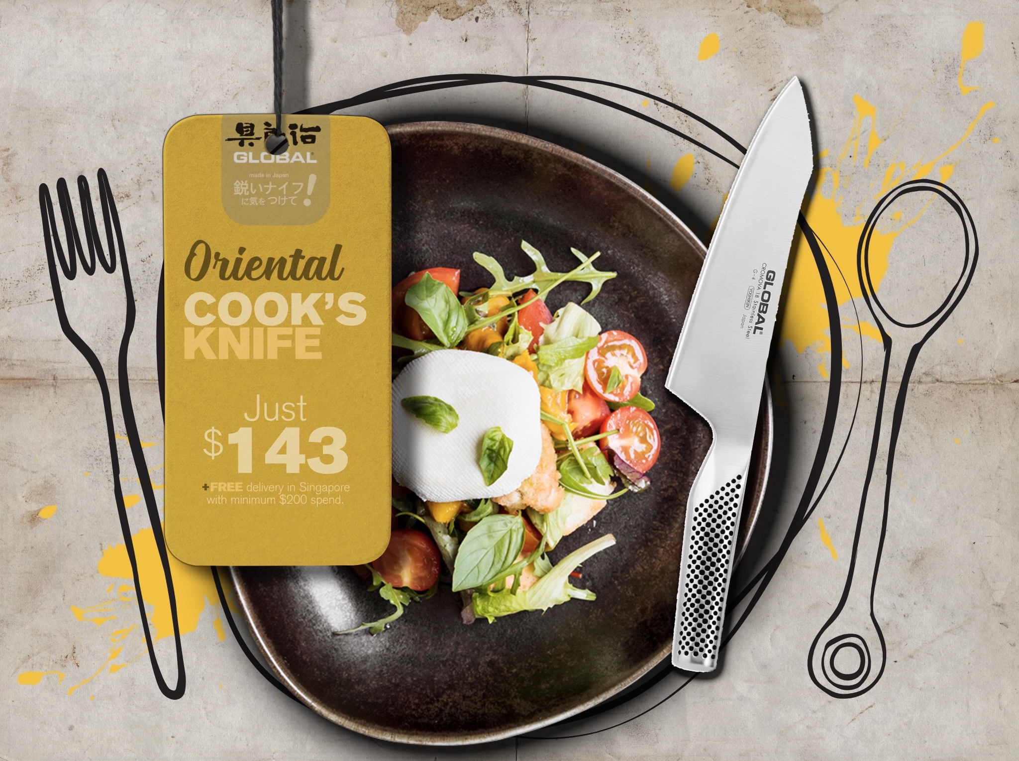 Culinary Pride Global Knives Singapore Oriental Cook’s Knife