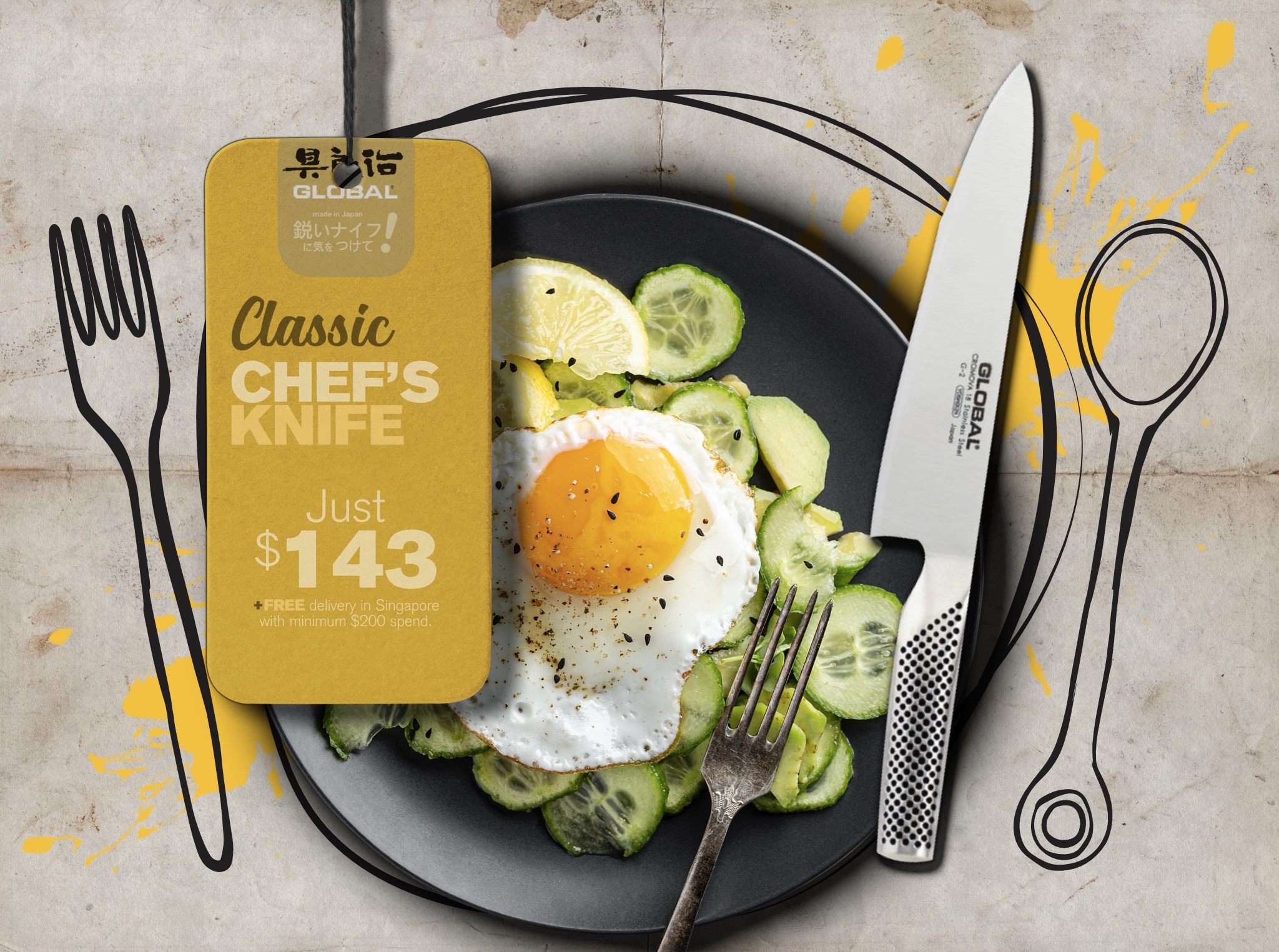 Culinary Pride Global Knives Singapore Classic Chef’s Knife