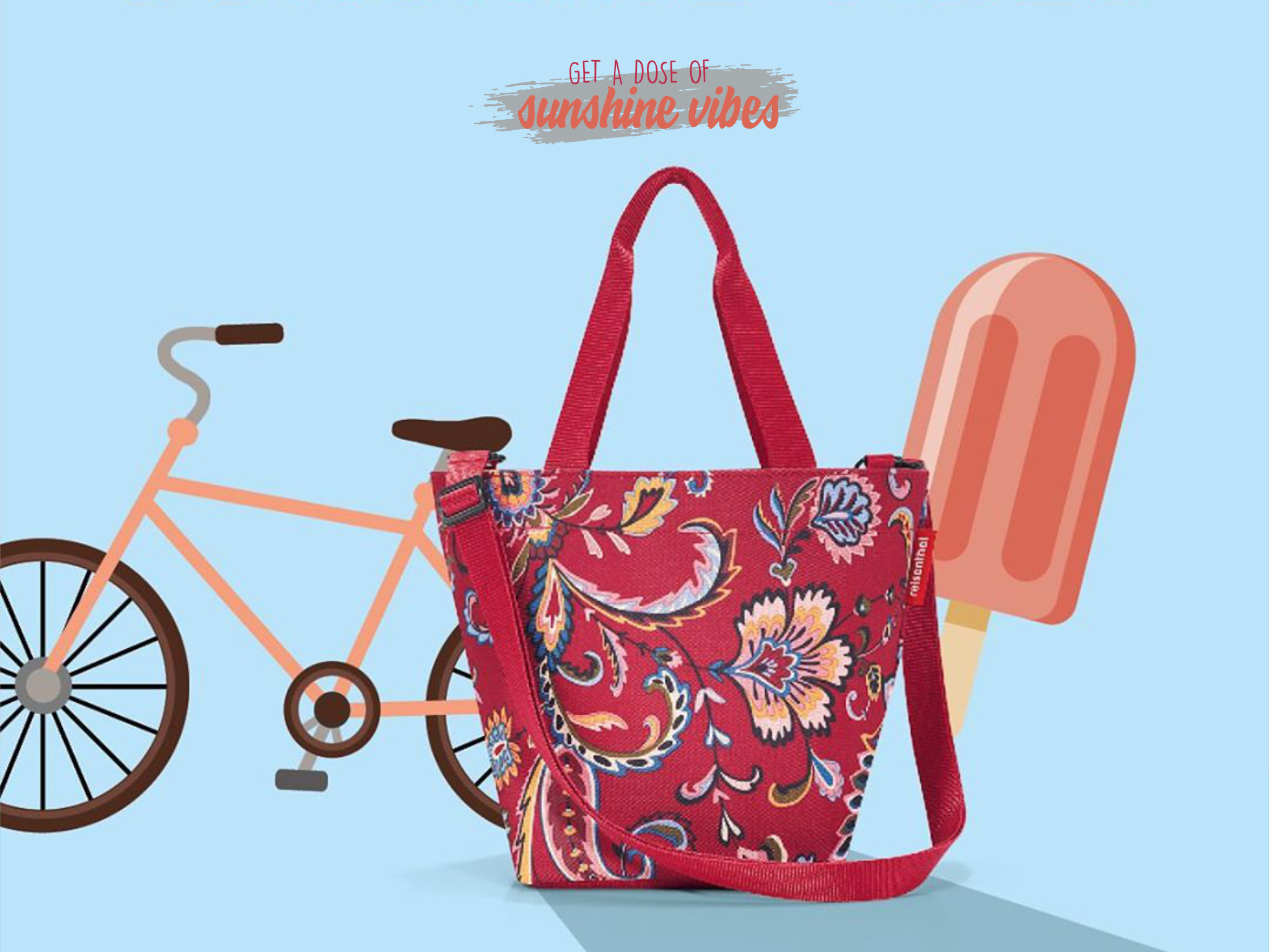 Roller Caust Reisenthel Singapore Shopper XS Paisley Ruby